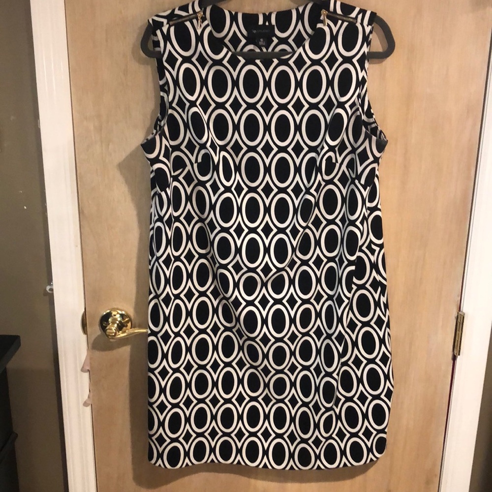 AB Studio Black and White Work Dress Size 16
